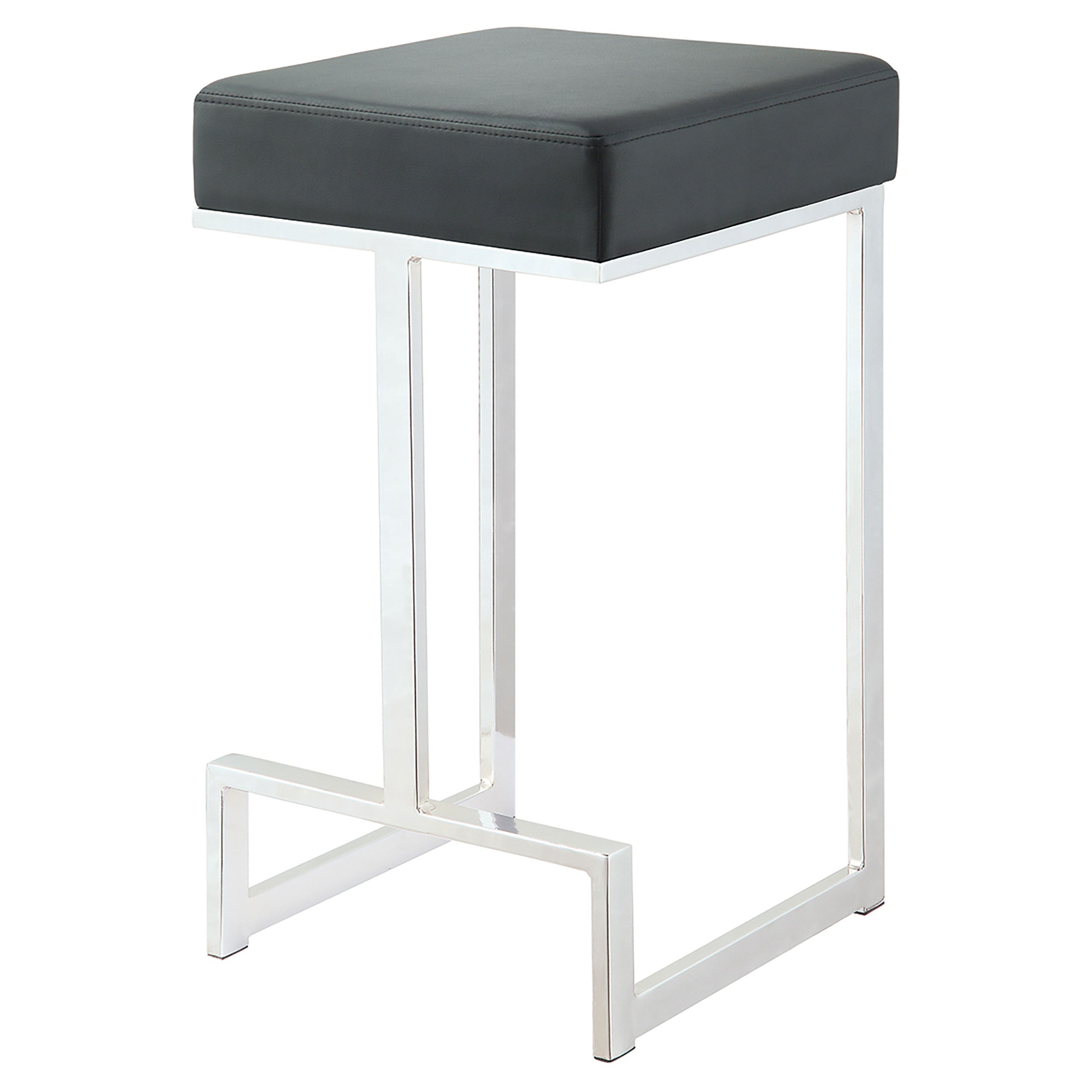 Best Furniture Outlet - Coaster - Gervase Square Counter Height Stool Black and Chrome - 105253
