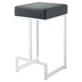 Best Furniture Outlet - Coaster - Gervase Square Counter Height Stool Black and Chrome - 105253