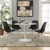 Best Furniture Outlet - Coaster - Lowry 5-piece Round Dining Table Set White and Black - 105261-S5K