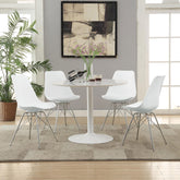 Best Furniture Outlet - Coaster - Lowry 5-piece Round Dining Table Set White - 105261-S5W