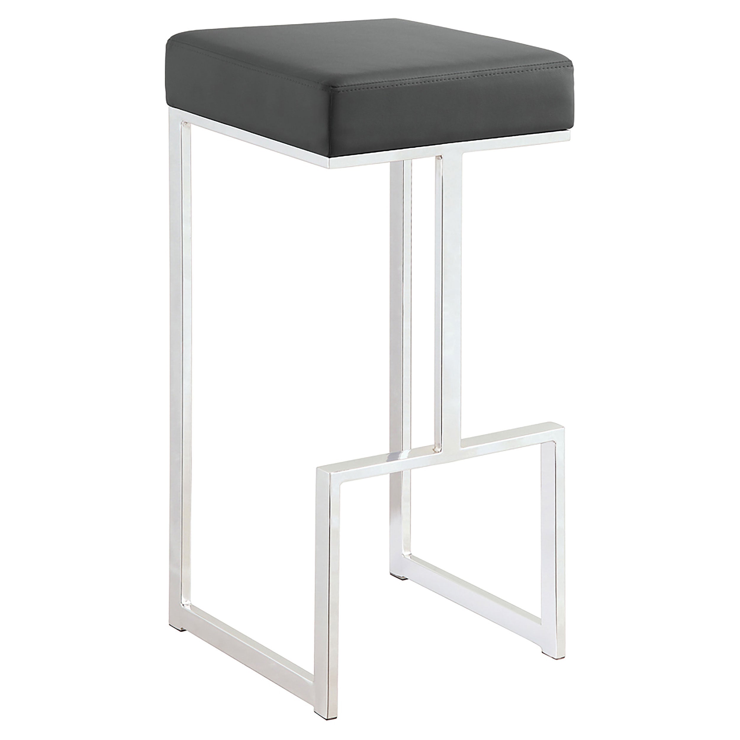 Best Furniture Outlet - Coaster - Gervase Square Bar Stool Grey and Chrome - 105262