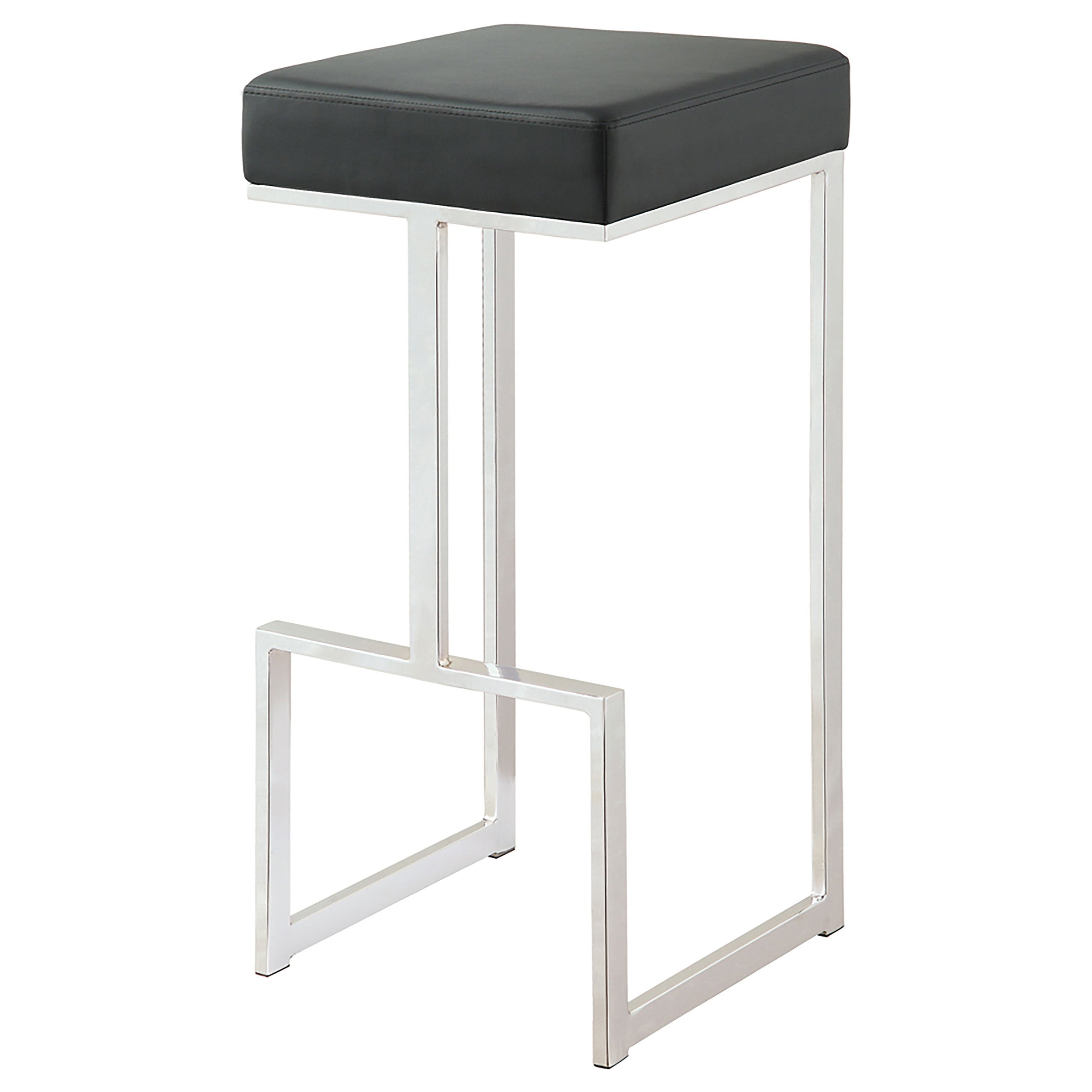 Best Furniture Outlet - Coaster - Gervase Square Bar Stool Black and Chrome - 105263
