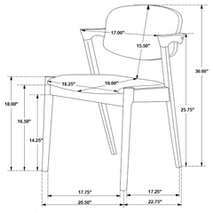 Malone 5-piece Rectangular Dining Table Set Dark Walnut