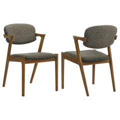 Best Furniture Outlet - Coaster - Malone Padded Wood Dining Arm Chair Dark Walnut (Set of 2) - 105352