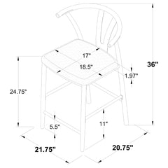 Dolman Counter Height Dining Side Chair Beige (Set of 2)