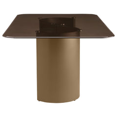 Edson 72-inch Rectangular Glass Top Dining Table Bronze