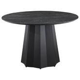 Best Furniture Outlet - Coaster - Camden Round 48-inch Faux Marble Top Dining Table Black - 105780
