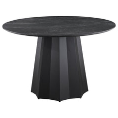 Best Furniture Outlet - Coaster - Camden Round 48-inch Faux Marble Top Dining Table Black - 105780