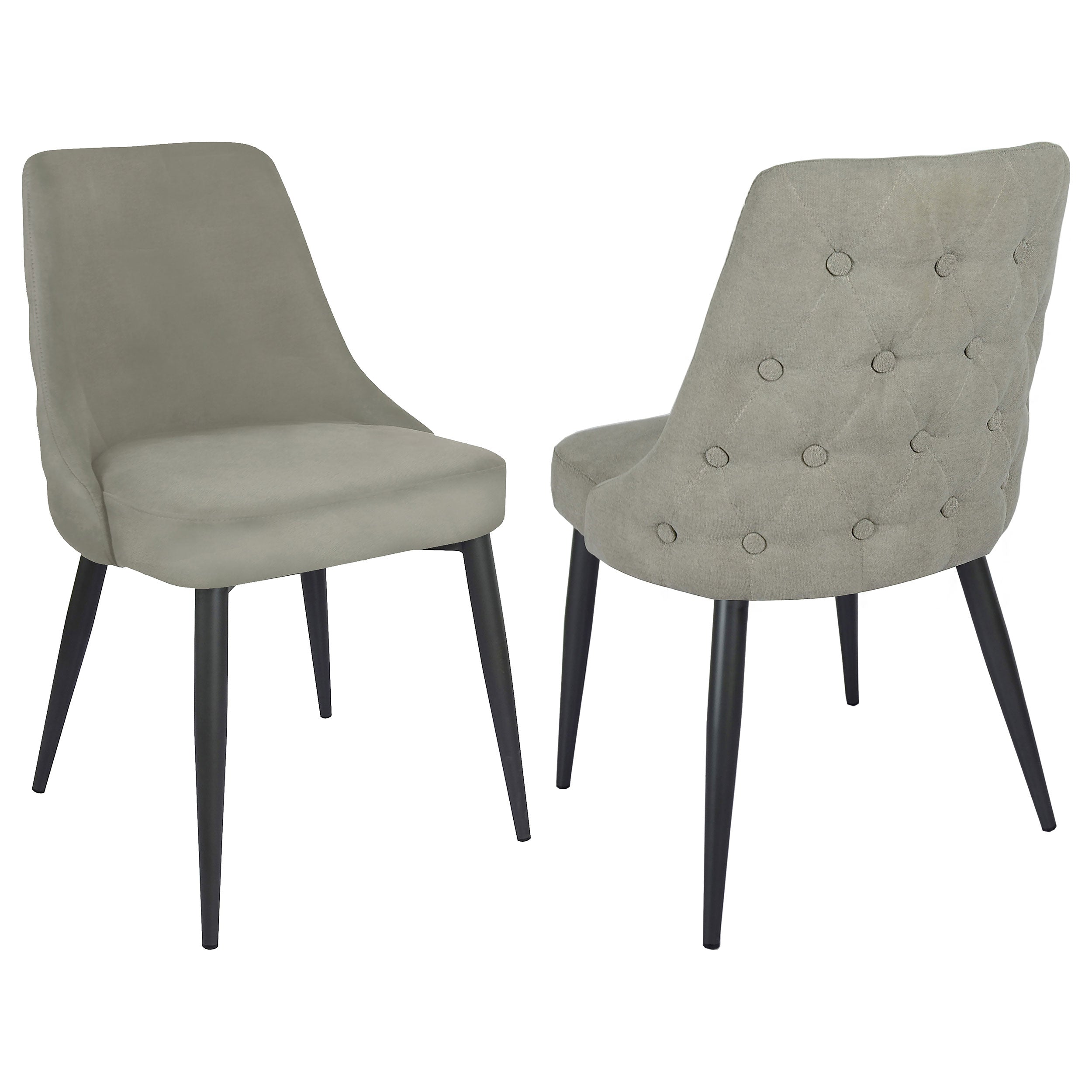 Best Furniture Outlet - Coaster - Cosmo Upholstered Dining Side Chair Light Grey (Set of 2) - 106044