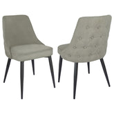 Best Furniture Outlet - Coaster - Cosmo Upholstered Dining Side Chair Light Grey (Set of 2) - 106044