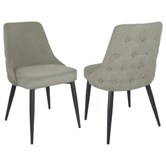 Best Furniture Outlet - Coaster - Cosmo Upholstered Dining Side Chair Light Grey (Set of 2) - 106044