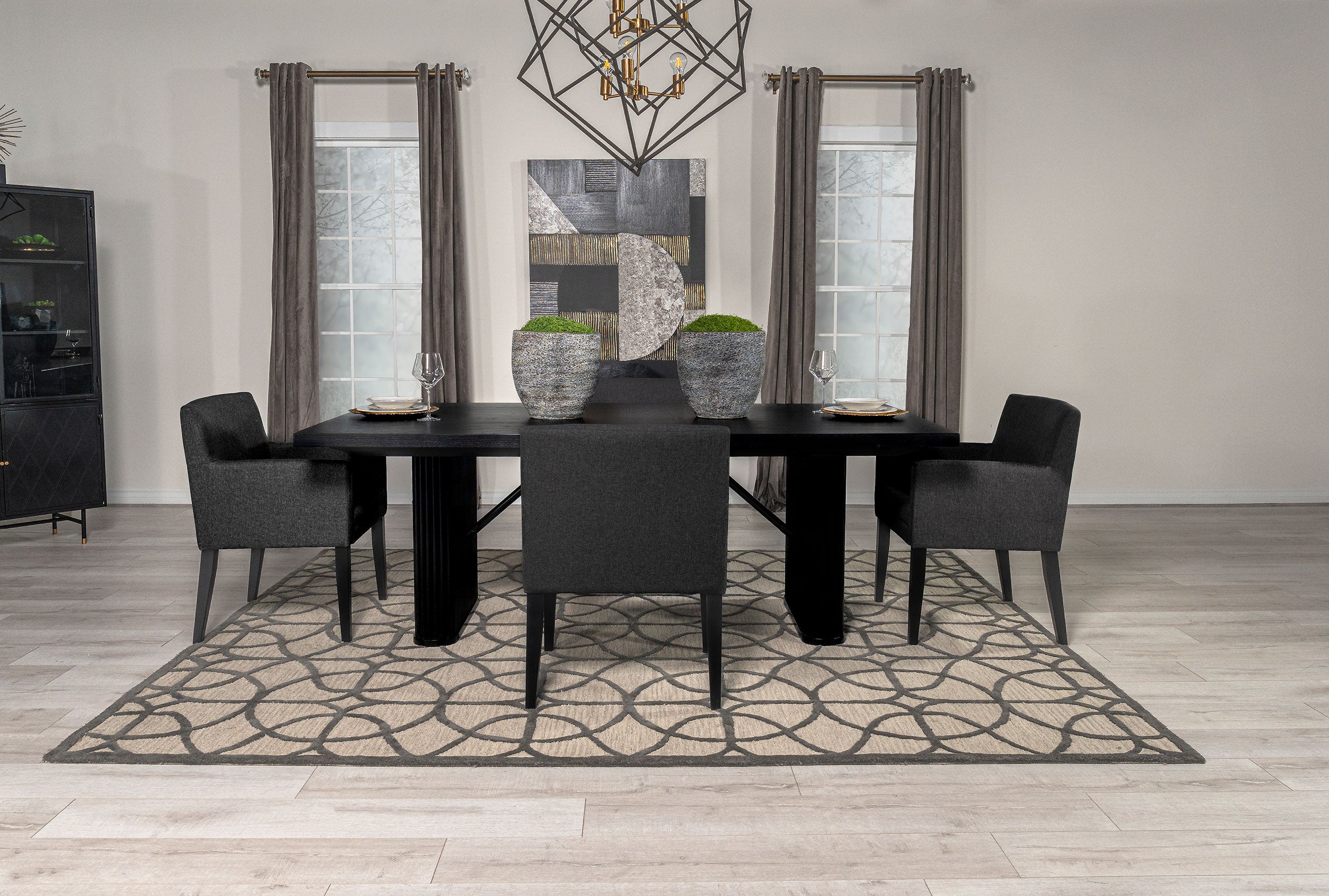 Best Furniture Outlet - Coaster - Catherine 5-piece Rectangular Dining Table Set Black - 106251-S5