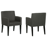 Best Furniture Outlet - Coaster - Catherine Upholstered Dining Arm Chair Grey (Set of 2) - 106252