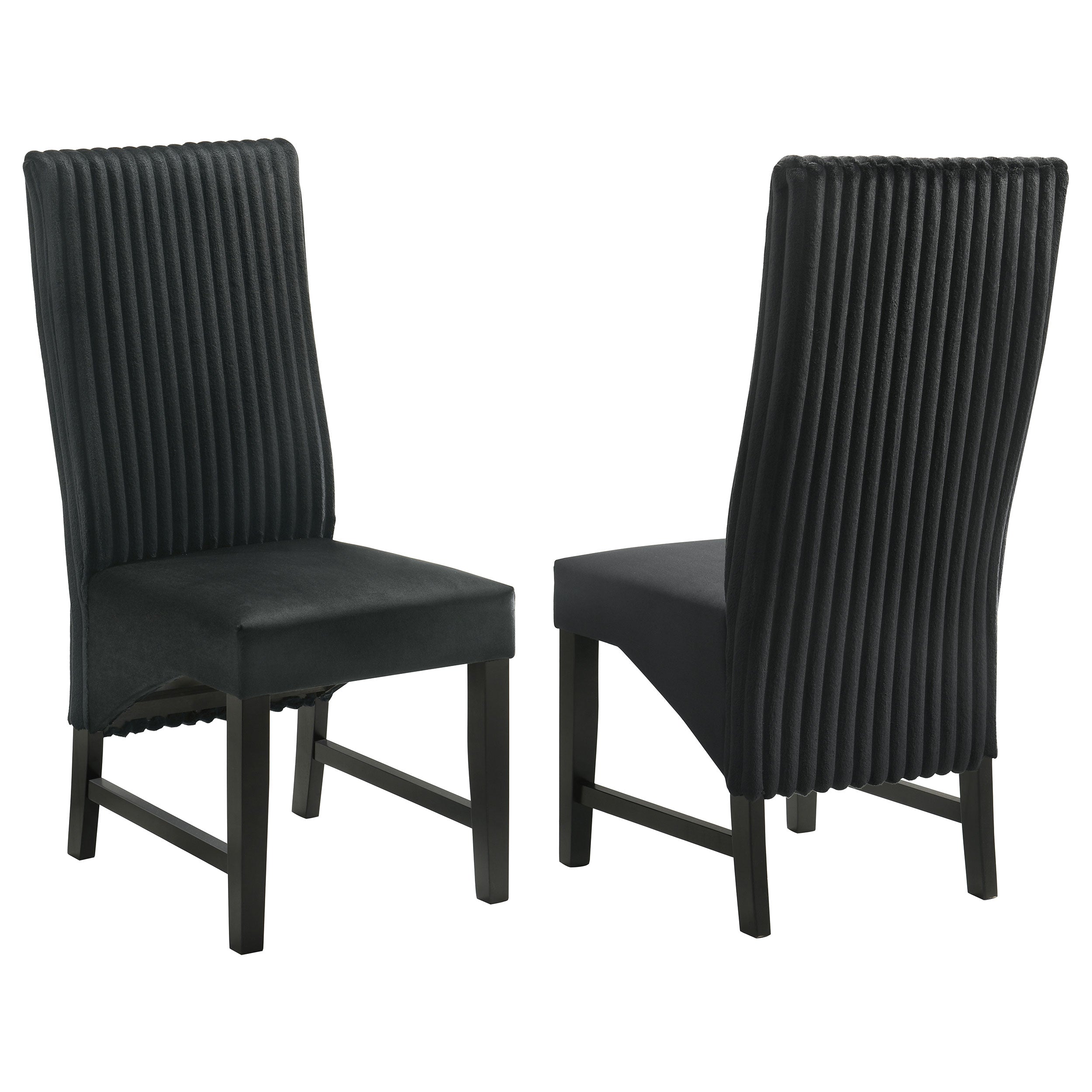 Best Furniture Outlet - Coaster - Barrand Upholstered Dining Side Chair Black (Set of 2) - 106387