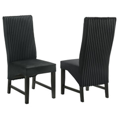 Best Furniture Outlet - Coaster - Barrand Upholstered Dining Side Chair Black (Set of 2) - 106387