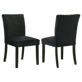 Best Furniture Outlet - Coaster - Dermott Upholstered Parson Dining Side Chair Black (Set of 2) - 106512BLK
