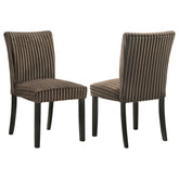 Best Furniture Outlet - Coaster - Dermott Upholstered Parson Dining Side Chair Chocolate (Set of 2) - 106512CH