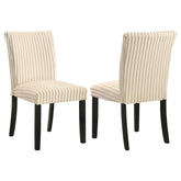 Best Furniture Outlet - Coaster - Dermott Upholstered Parson Dining Side Chair Cream (Set of 2) - 106512CRM