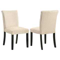 Best Furniture Outlet - Coaster - Dermott Upholstered Parson Dining Side Chair Cream (Set of 2) - 106512CRM