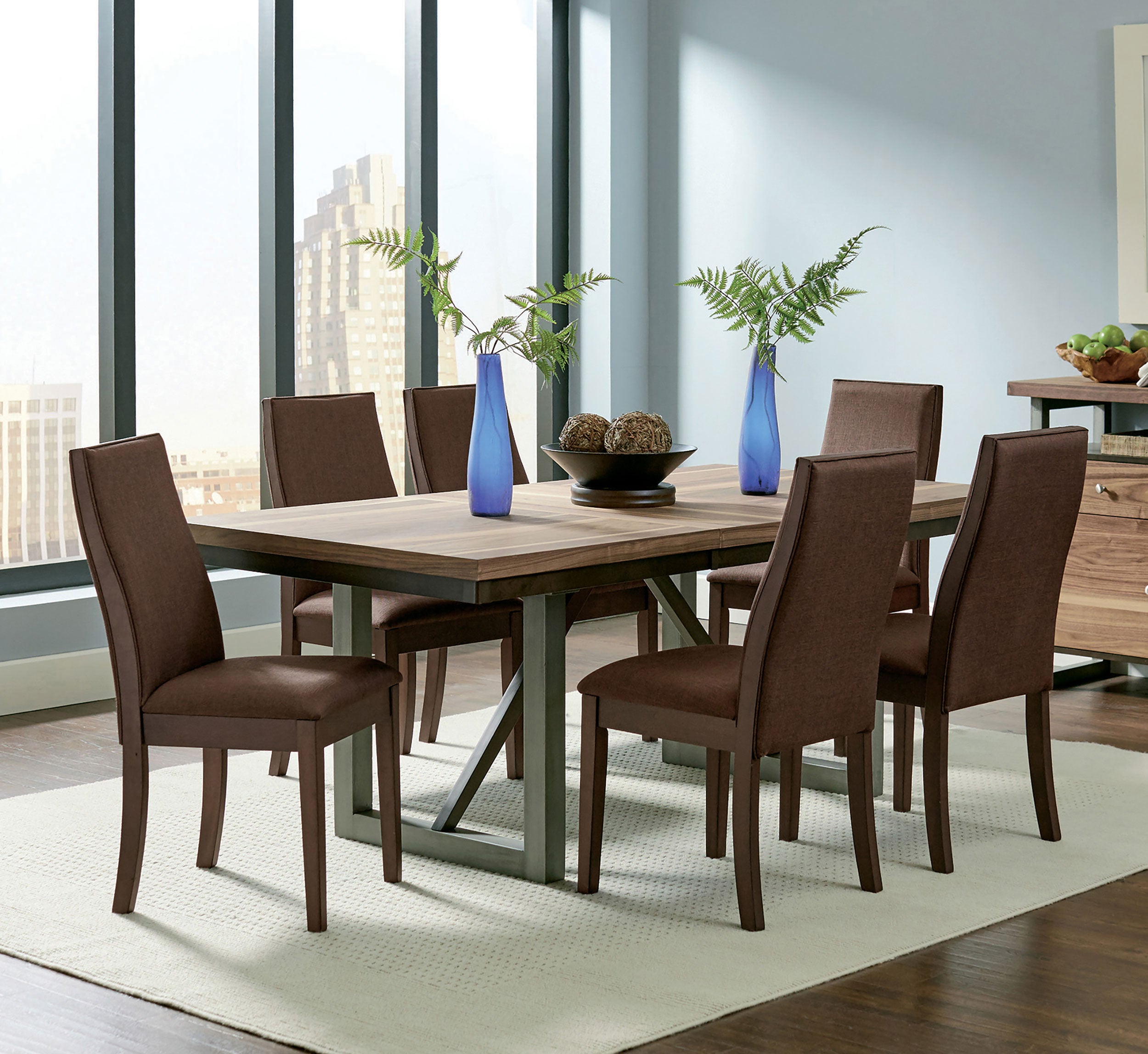 Best Furniture Outlet - Coaster - Spring Creek 7-piece Rectangular Dining Table Set Chocolate - 106581-S7