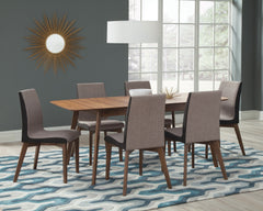 Best Furniture Outlet - Coaster - Redbridge 7-piece Rectangular Dining Set Natural Walnut - 106591-S7