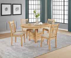 Lavon Wood Dining Side Chair Linen and Light Oak (Set of 2)