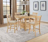 Best Furniture Outlet - Coaster - Lavon 5-piece Oval Counter Height Dining Set Light Oak - 106628-S5