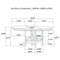 Lavon Oval 60-inch Counter Height Extension Dining Table Light Oak
