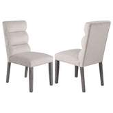 Best Furniture Outlet - Coaster - Carla Velvet Upholstered Dining Side Chair Stone (Set of 2) - 106683