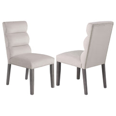 Best Furniture Outlet - Coaster - Carla Velvet Upholstered Dining Side Chair Stone (Set of 2) - 106683