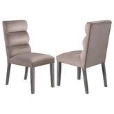 Best Furniture Outlet - Coaster - Carla Velvet Upholstered Dining Side Chair Ash (Set of 2) - 106684