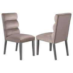 Best Furniture Outlet - Coaster - Carla Velvet Upholstered Dining Side Chair Ash (Set of 2) - 106684