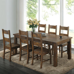 Best Furniture Outlet - Coaster - Coleman 7-piece Rectangular Dining Set Rustic Golden Brown - 107041-S7