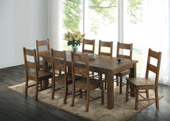 Best Furniture Outlet - Coaster - Coleman 9-piece Rectangular Dining Set Rustic Golden Brown - 107041-S9