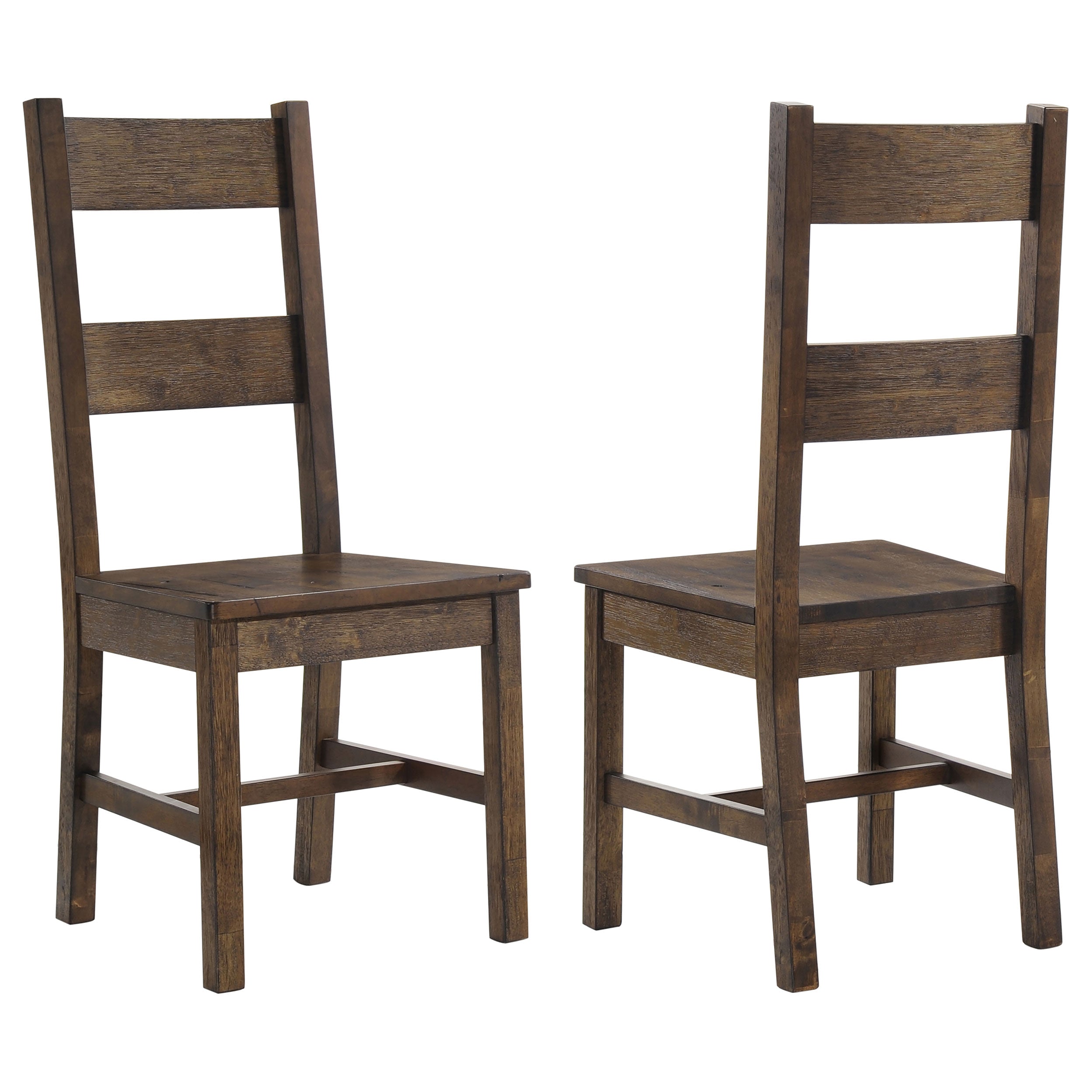 Best Furniture Outlet - Coaster - Coleman Dining Side Chair Rustic Golden Brown (Set of 2) - 107042