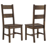 Best Furniture Outlet - Coaster - Coleman Dining Side Chair Rustic Golden Brown (Set of 2) - 107042