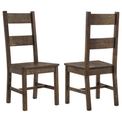 Best Furniture Outlet - Coaster - Coleman Dining Side Chair Rustic Golden Brown (Set of 2) - 107042