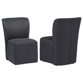 Best Furniture Outlet - Coaster - Jaelynn Upholstered Parsons Dining Side Chair Charcoal (Set of 2) - 107052CHAR
