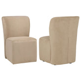 Best Furniture Outlet - Coaster - Jaelynn Upholstered Parsons Dining Side Chair Tan (Set of 2) - 107052TAN