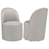 Best Furniture Outlet - Coaster - Aubrey Upholstered Barrel Dining Side Chair Beige (Set of 2) - 107062BEI