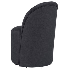 Aubrey Upholstered Barrel Dining Side Chair Charcoal (Set of 2)