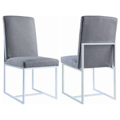 Best Furniture Outlet - Coaster - Mackinnon Upholstered Dining Side Chair Grey (Set of 2) - 107143