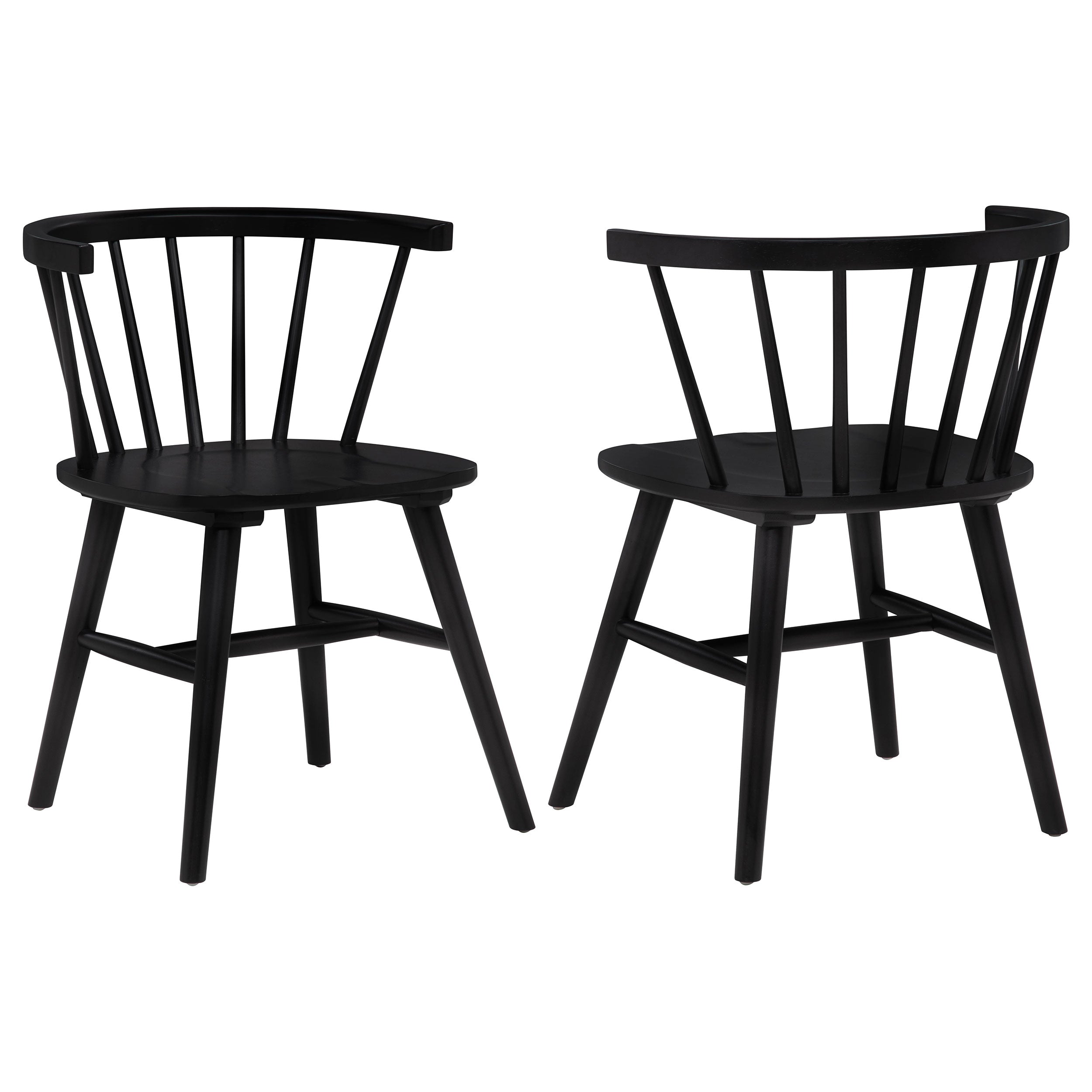 Best Furniture Outlet - Coaster - Jeffries Windsor Wood Dining Side Chair Black (Set of 2) - 107202BLK