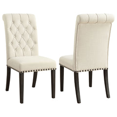 Best Furniture Outlet - Coaster - Alana Fabric Upholstered Dining Side Chair Beige (Set of 2) - 107286
