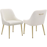 Best Furniture Outlet - Coaster - Mayette Upholstered Dining Side Chair Ivory (Set of 2) - 107562