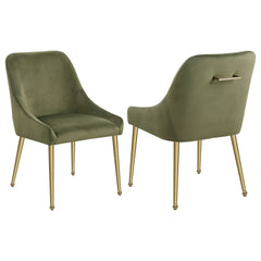 Best Furniture Outlet - Coaster - Mayette Upholstered Dining Side Chair Olive (Set of 2) - 107572