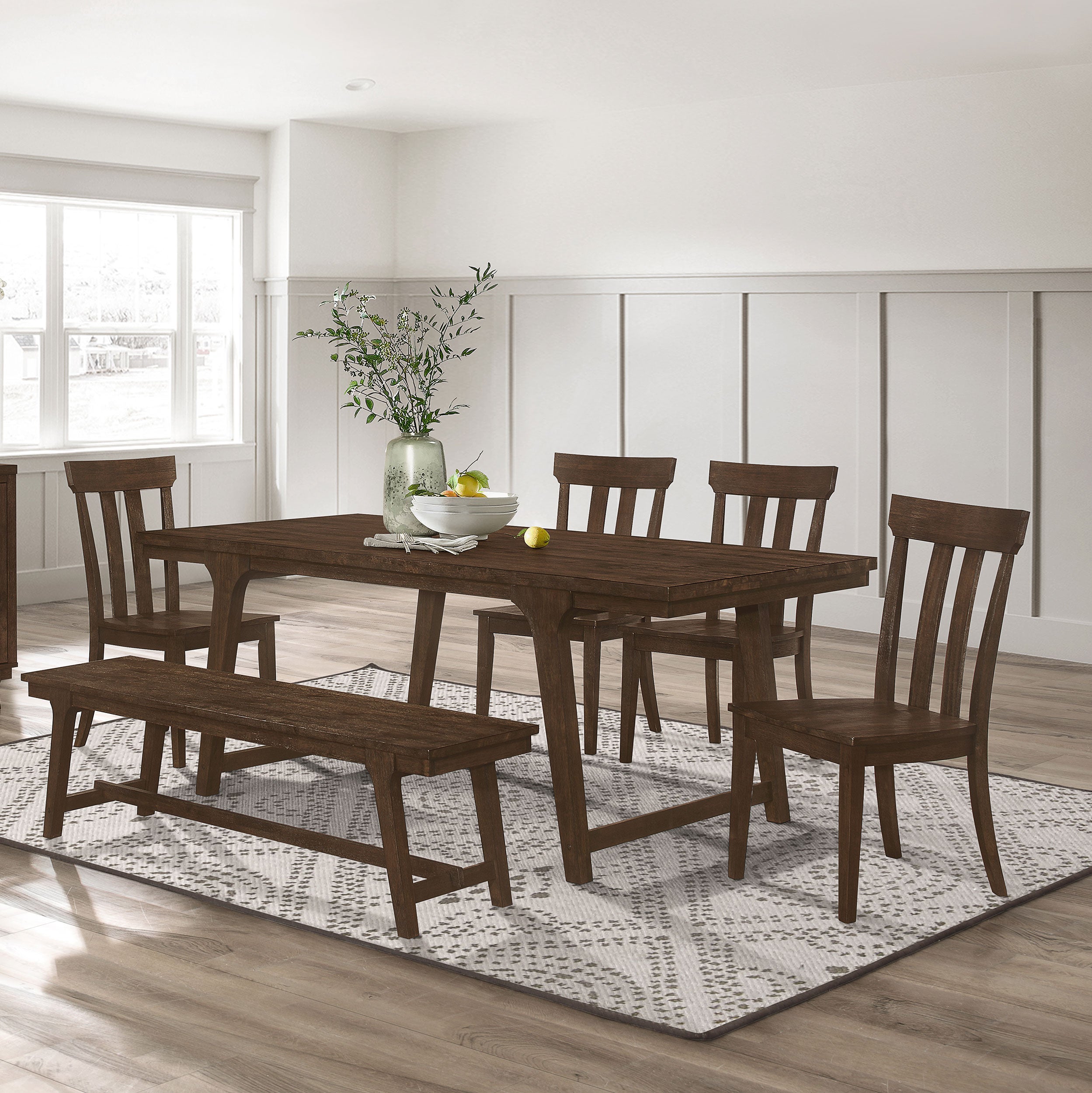 Best Furniture Outlet - Coaster - Reynolds 6-piece Rectangular Dining Table Set Brown Oak - 107591-S6