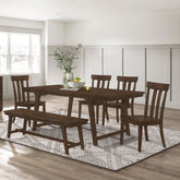 Best Furniture Outlet - Coaster - Reynolds 6-piece Rectangular Dining Table Set Brown Oak - 107591-S6