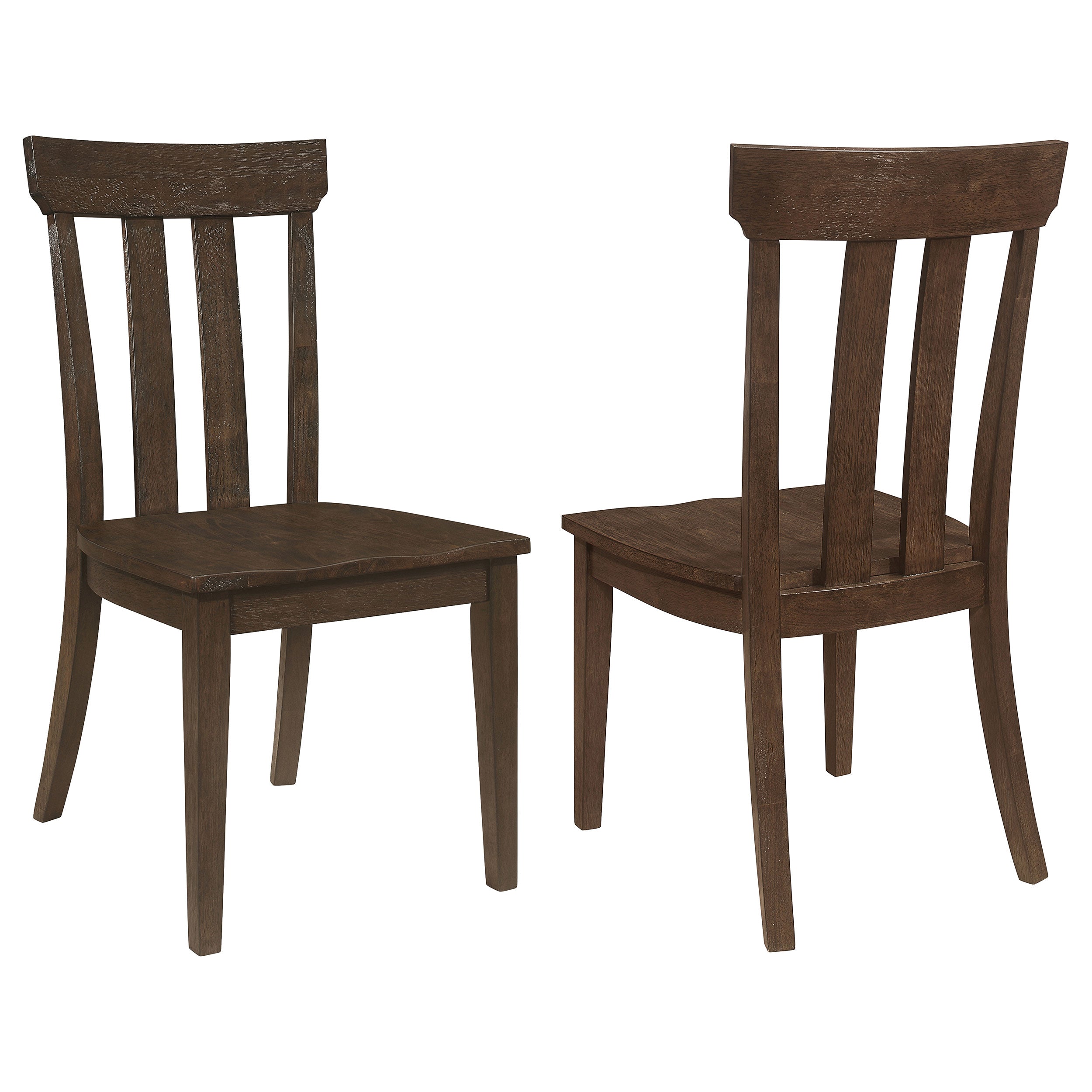 Best Furniture Outlet - Coaster - Reynolds Slat Back Dining Side Chair Brown Oak (Set of 2) - 107592