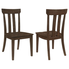 Best Furniture Outlet - Coaster - Reynolds Slat Back Dining Side Chair Brown Oak (Set of 2) - 107592